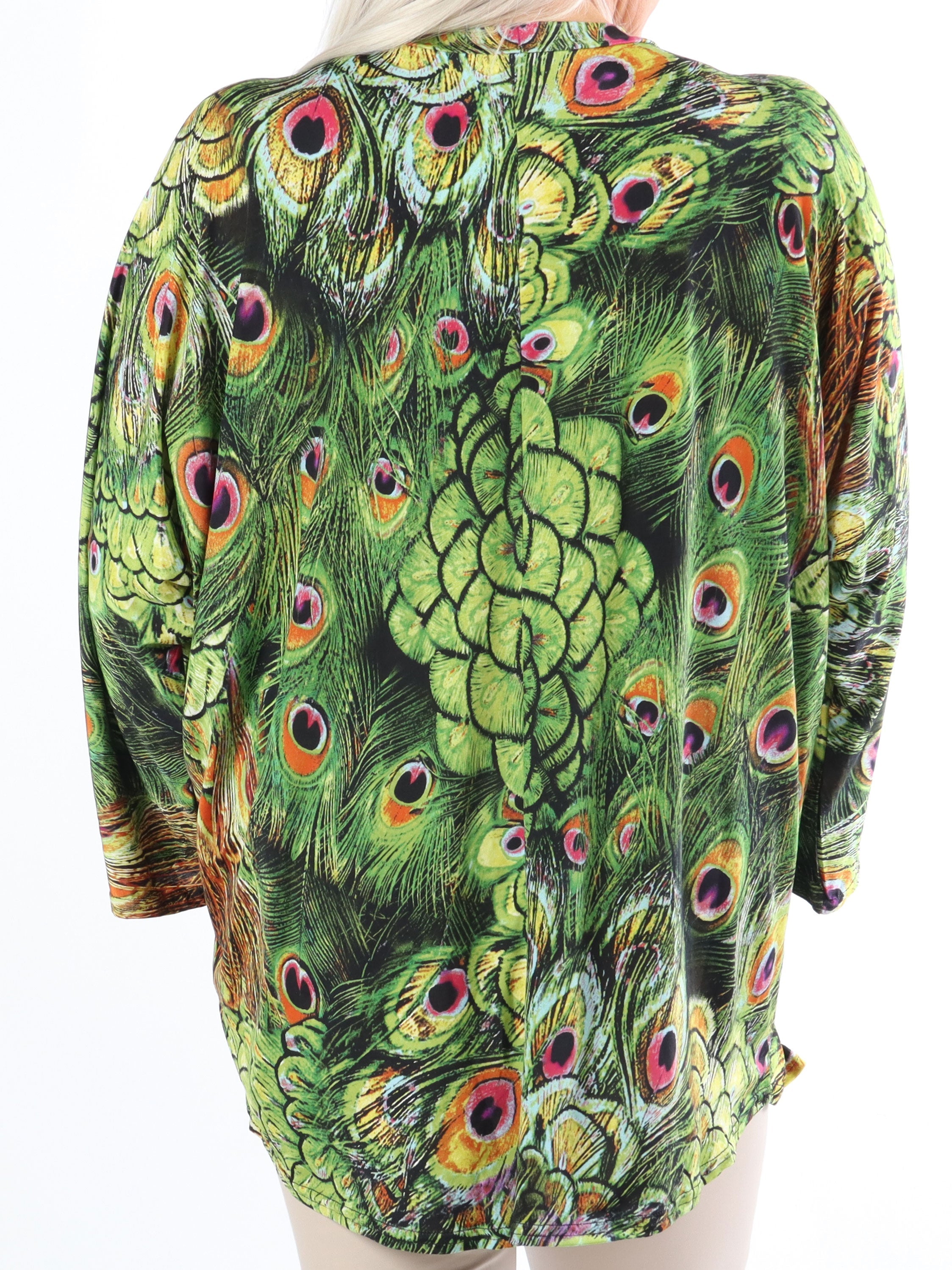 Celia Peacock - Söt plus size tunika i elastiskt tyg med dragkedja